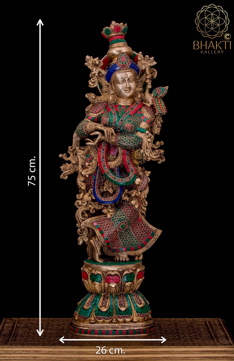 Radha Krishna Statue 75 CM Big Size Brass Radha Krishna Etsy