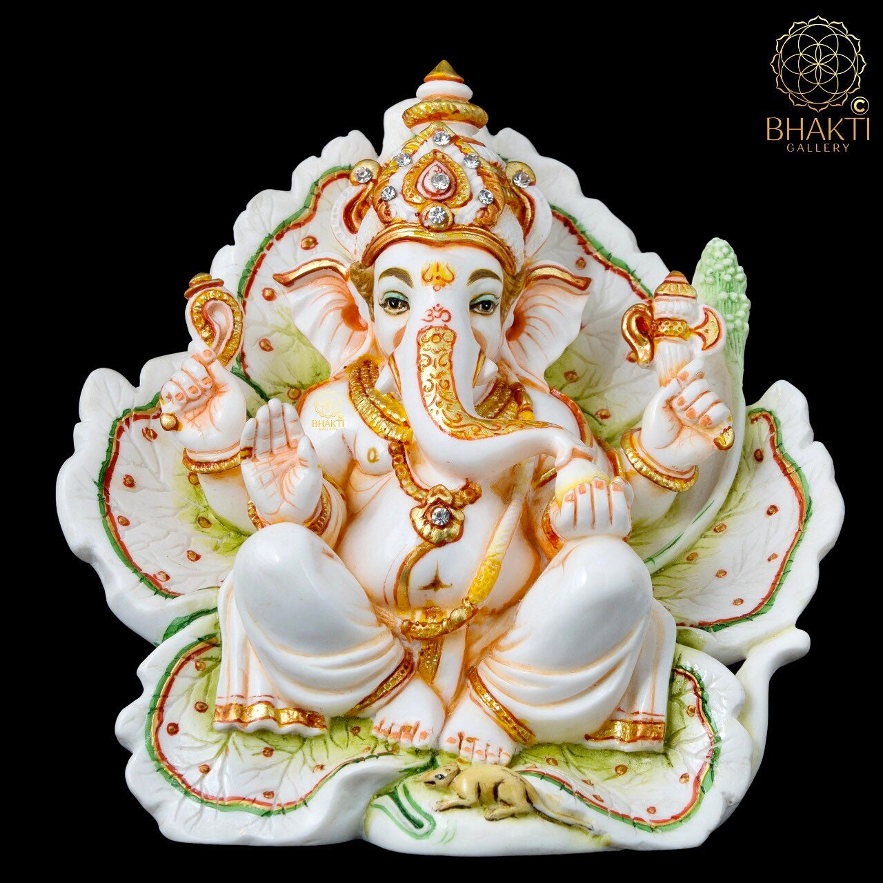 Buy Small Ganesha Statue 17 Cm Small Size Hand Painted Cultured ...