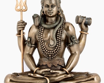 Lord Shiva statue, Shiv, Siva, Mahadev, Mahadeva, Rudra, Shankara, Adiyogi, Hindu god of Meditation,Yoga,Time,Destruction & Dance. 21 CM