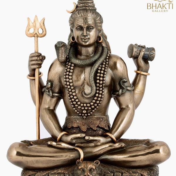 Statue du Seigneur Shiva, Shiv, Shiva, Mahadev, Mahadeva, Rudra, Shankara, Adiyogi, dieu hindou de la méditation, du yoga, du temps, de la destruction et de la danse. 21 CM