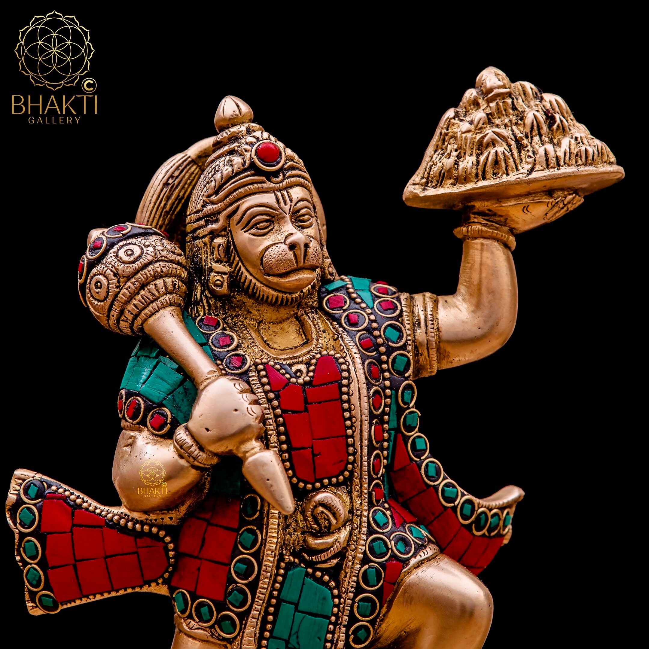Brass Hanuman Statue Carrying Sanjivani Parvat 22 Cm Small - Etsy Singapore