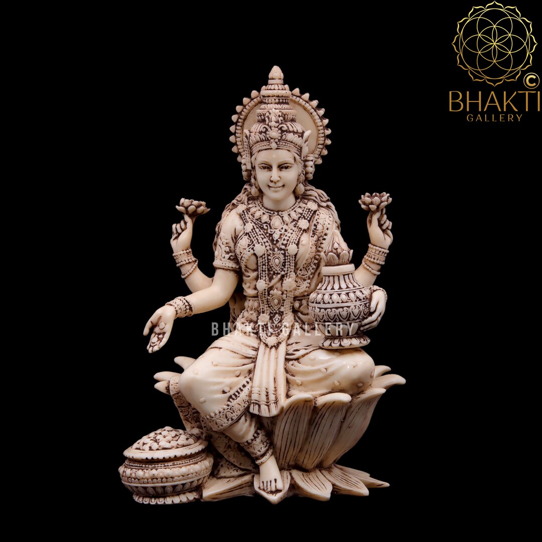 Goddess Lakshmi Statue, 18 Cm Small Size Ivory Looks Dust Marble Lakshmi  Statue, Sri Laxmi Statue, House Warming Gift, Goddess Laxmi Idol