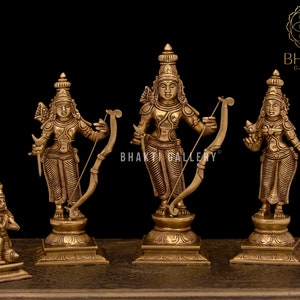 Brass Ram Darbar Statue, 31 cm Big Brass Ramdarbar Statue, Rama Family Idol, Brass Ramdarbar Moorti, Ram-Darbar Statue