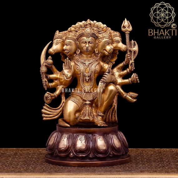 Hand Finished Brass Hanuman Statues - 30cm x 18cm Hand Finished Brass Hanuman Statues - 30cm x 18cm