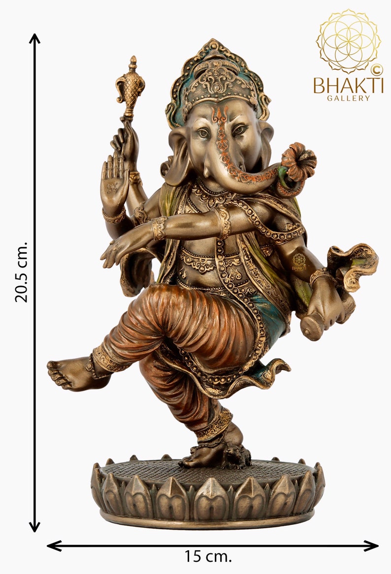 Dancing Ganesha Statue 20.5 CM Bonded Bronze Dancing Ganesh Etsy