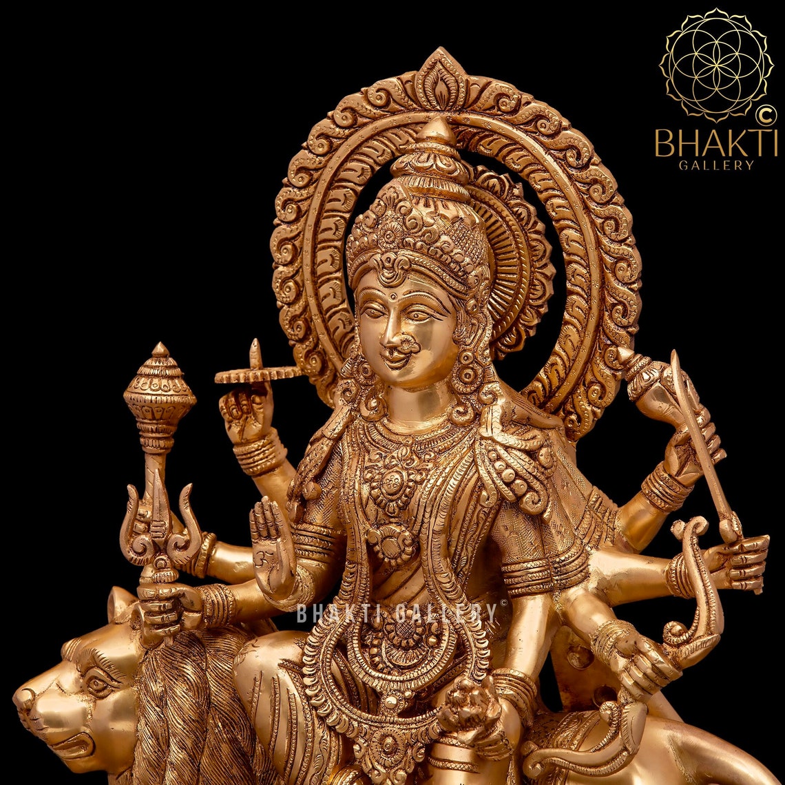 Brass Durga Statue Large 38 cm Big Hindu Goddess Durga Idol | Etsy