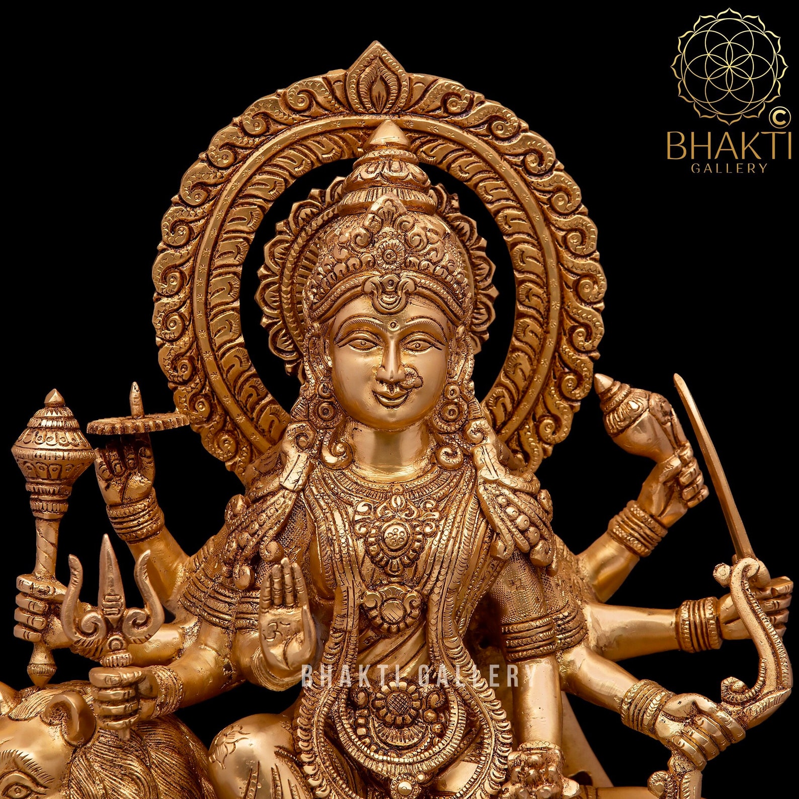 Brass Durga Statue Large 38 cm Big Hindu Goddess Durga Idol Etsy