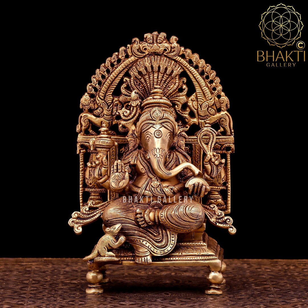 Brass Ganesha Statue 20 Cm Brass Ganesh Idol Ganpati Idol Etsy