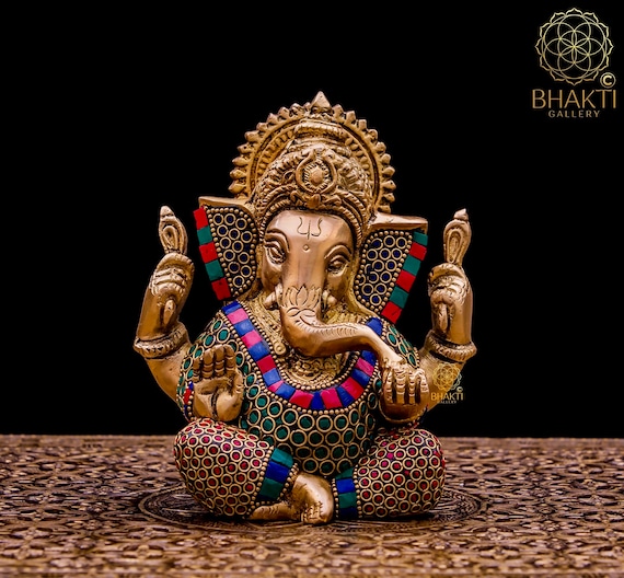 Brass Ganesha Statue 14 CM Small Size Brass Ganesh Statue Etsy