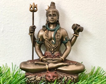 Lord Shiva statue, 8 cm Small Shiv, Siva, Mahadev, Mahadeva, Rudra, Shankara, Adiyogi, Hindu god of Meditation Yoga Time Destruction & Dance