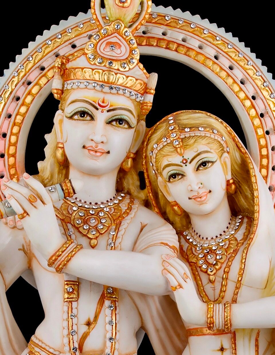 Radha Krishna Statue Large 60 cm Big Hand Painted Cultured Etsy