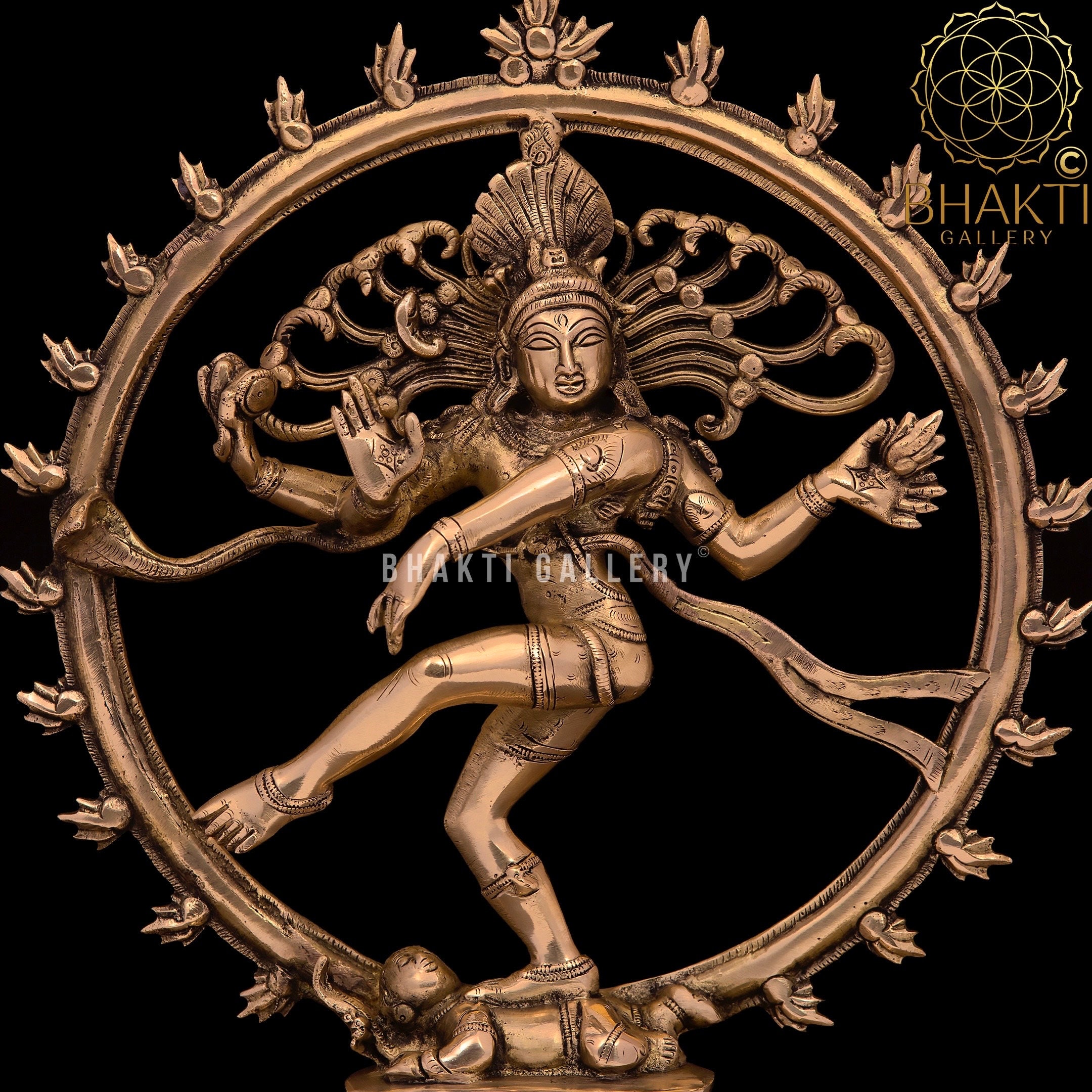 Brass Natraj Statue | 34 Cm Big Brass Dancing Shiva Nataraja