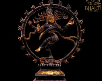 Natraj Statue small, 23 cm Small Size Antique Finish Brass Dancing Shiva Nataraja Statue, Brass Shiva Natraja, Shiv Nataraj