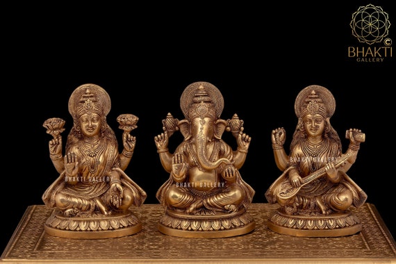 Hand Finished Brass Saraswati Statue Hand Finished Brass Saraswati Statue