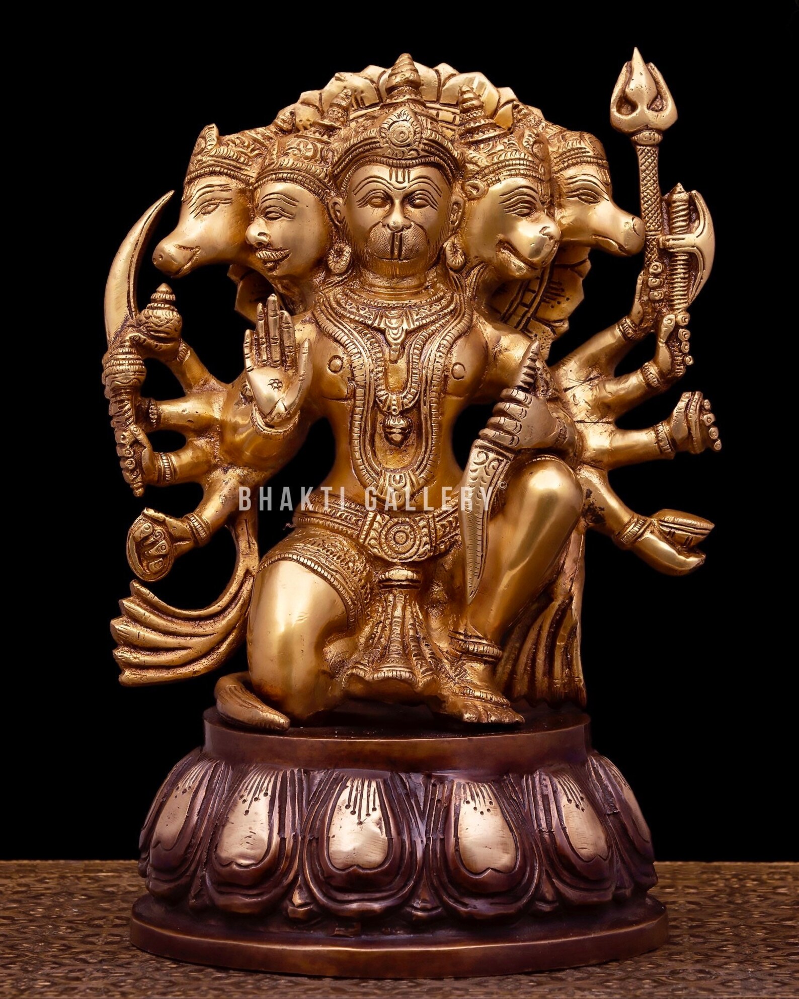 Panchmukhi Hanuman Statue in Brass 30 cm Brass Five face Lord Etsy