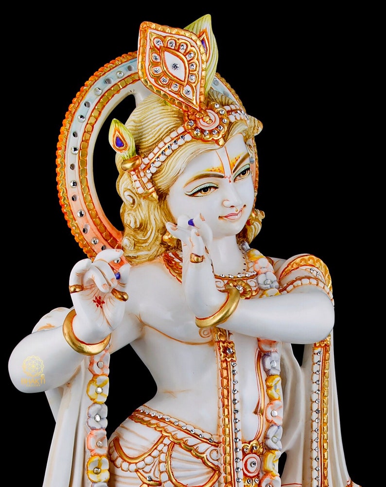 Krishna Statue 29 Big Cultured Marble Lord Krishna Idol | Etsy