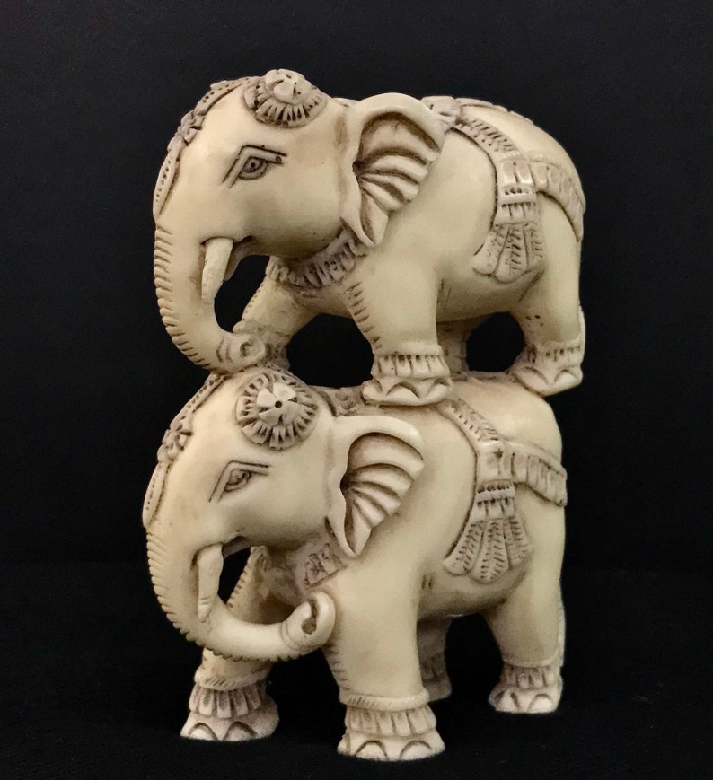 Elephant Statue Ivory finish Elephant4 Animal | Etsy
