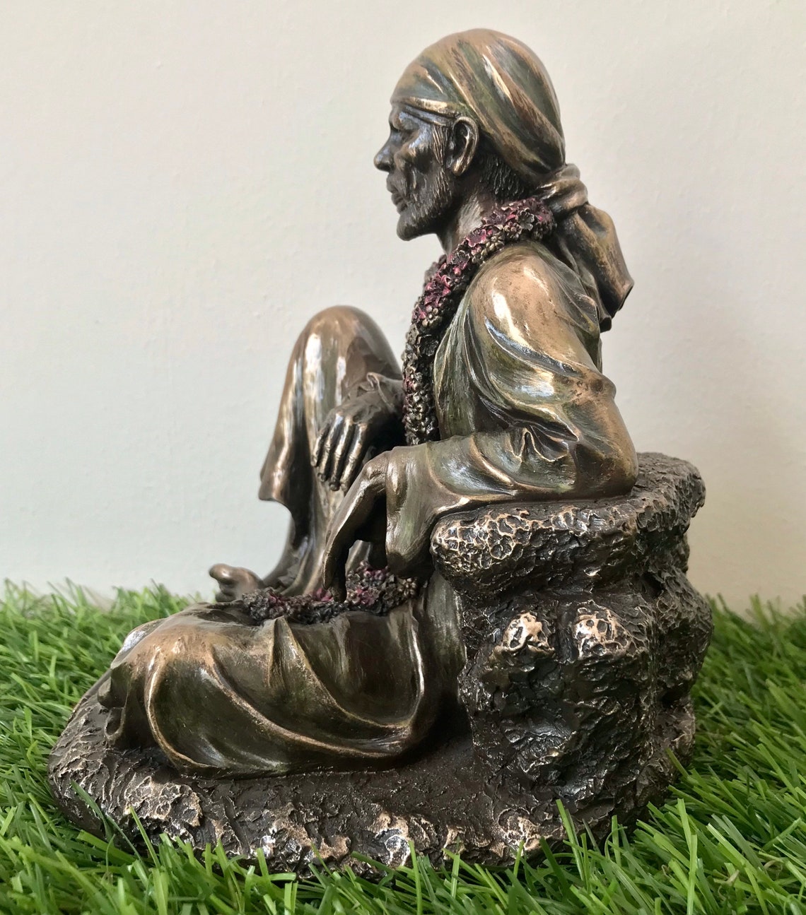 Statue Sai Baba En Laiton Doré - Idole Religieuse Hindoue Pour Autel, Maison, Bureau - Décoration Spirituelle Et Artistique