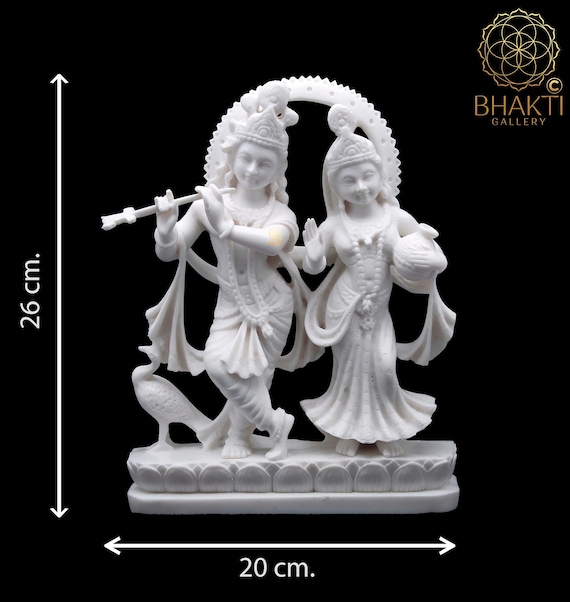 Hand Finished Brass Krishna and Radha Statue -- 26cm x 20cm Hand Finished Brass Krishna and Radha Statue -- 26cm x 20cm