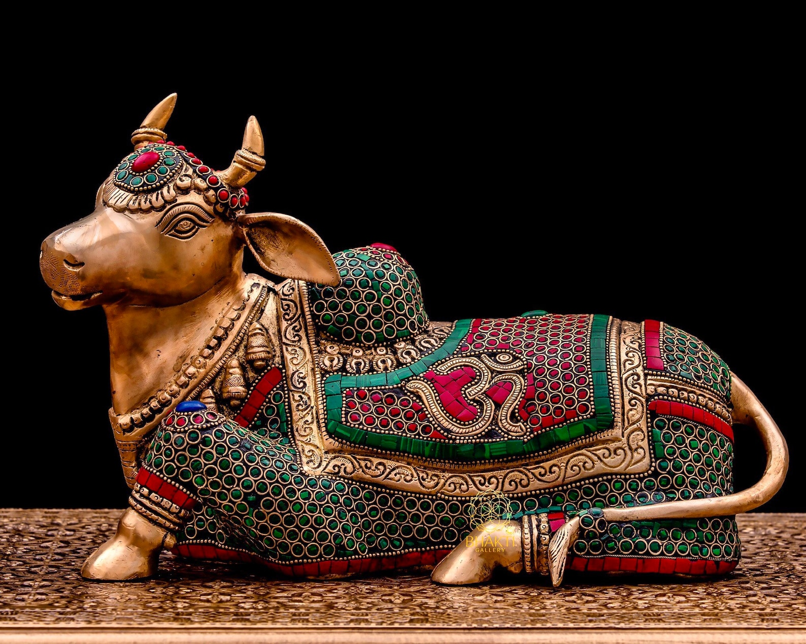 Brass Nandi Statue with Stone Work Gatekeeper of Shiva & Etsy