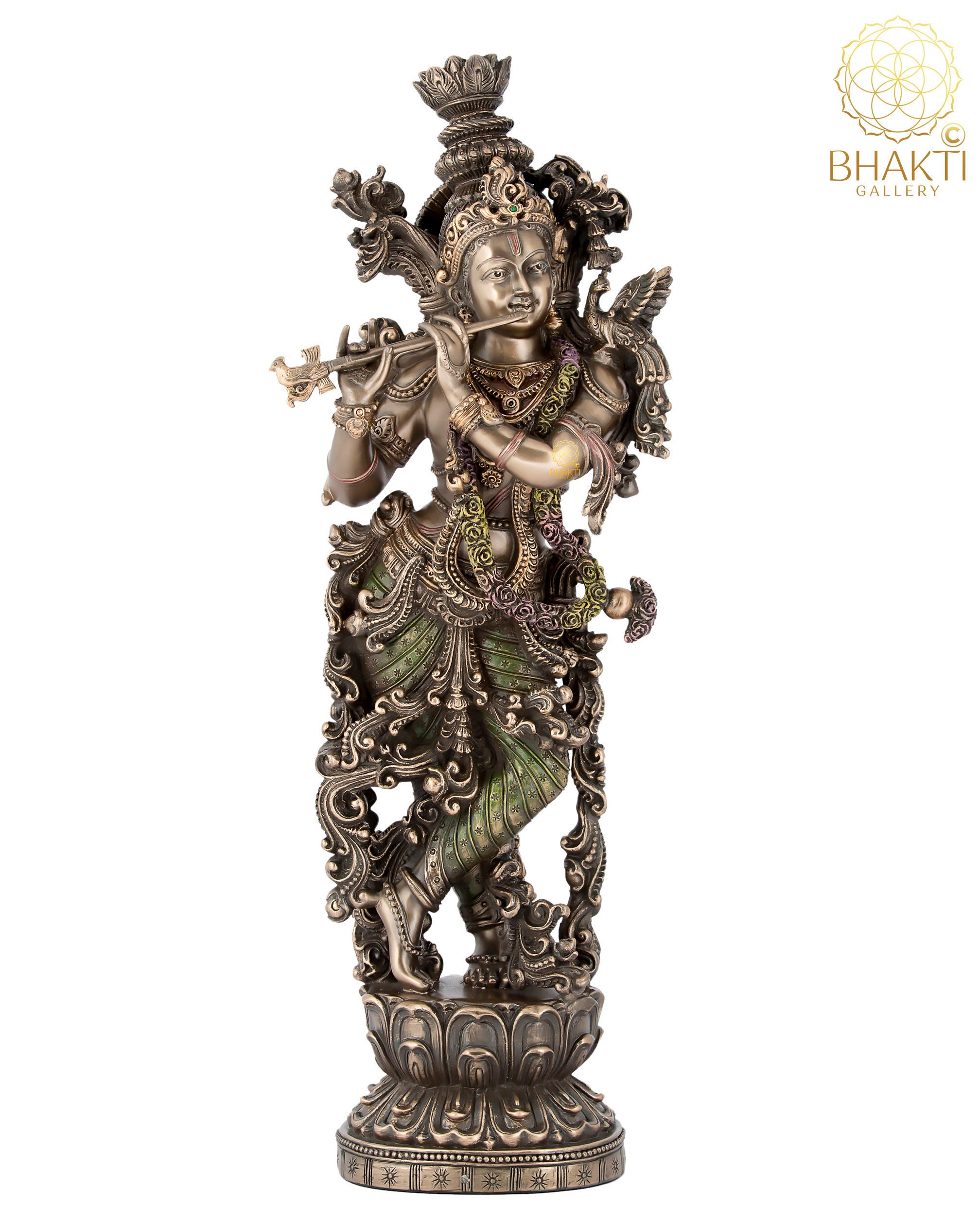 Lord Krishna Statue, 37 cm Big Bonded Bronze Krishna Statue, Gopal ji, Marriage Anniversary gift, Krishn Bhagvan ki Murti