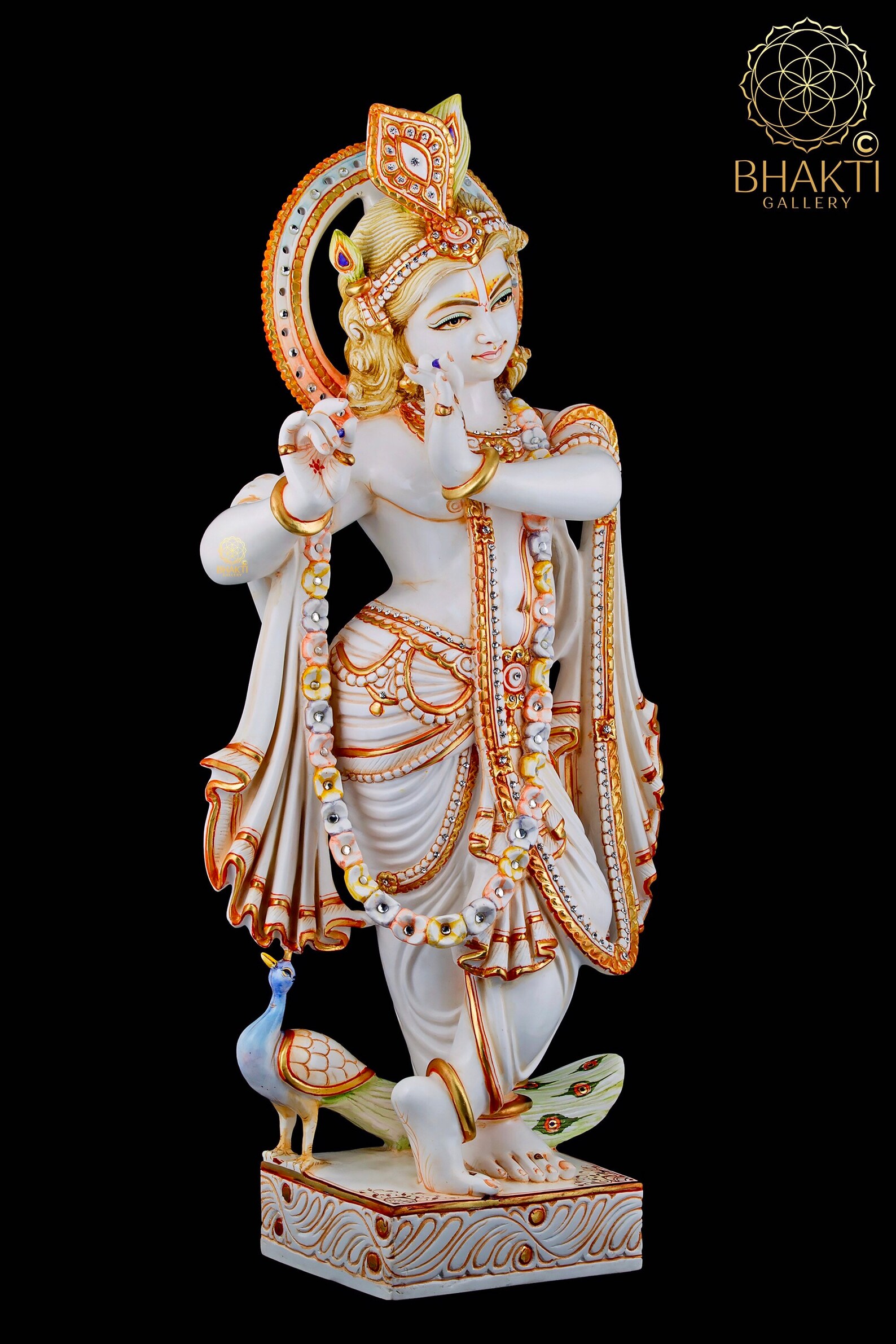 Krishna Statue 29 Big Cultured Marble Lord Krishna Idol Etsy
