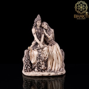 Small Radha Krishna Statue, 17 cm Small Dust Marble Radha Krishna Idol, Lord Krishna Goddess Radha, Wedding Marriage Anniversary gift
