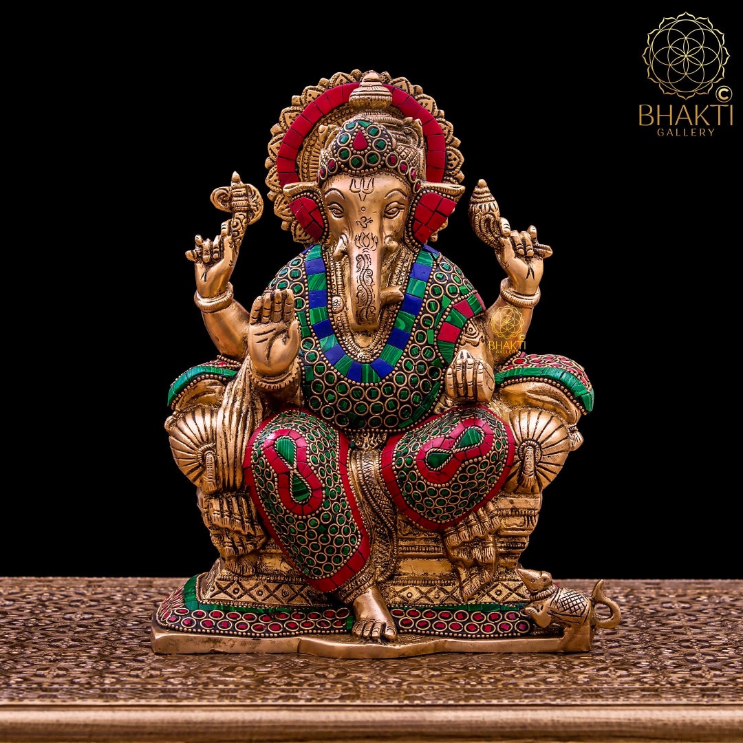 Brass Ganesha Statue 25 CM Big Size Brass Ganesh Sculpture Etsy