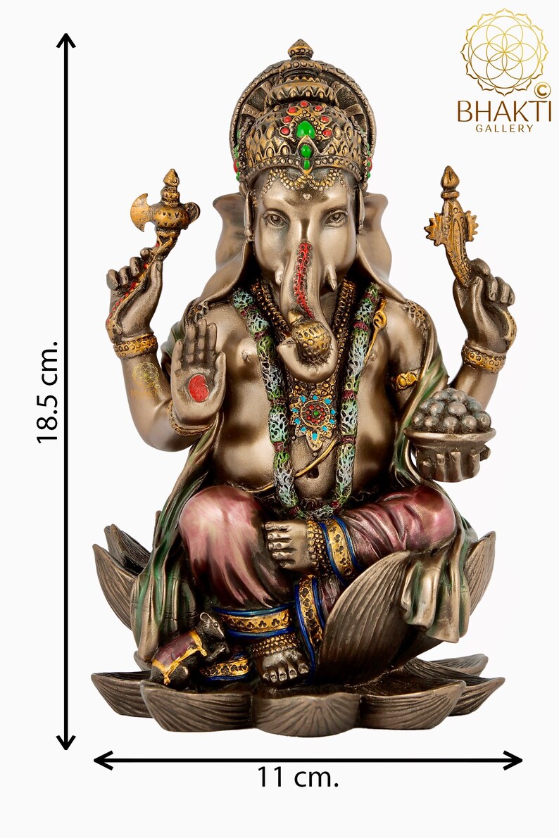 Lakshmi Ganesh Statue 18.5 CM Lakshmi Ganesha statue Ganesh Etsy