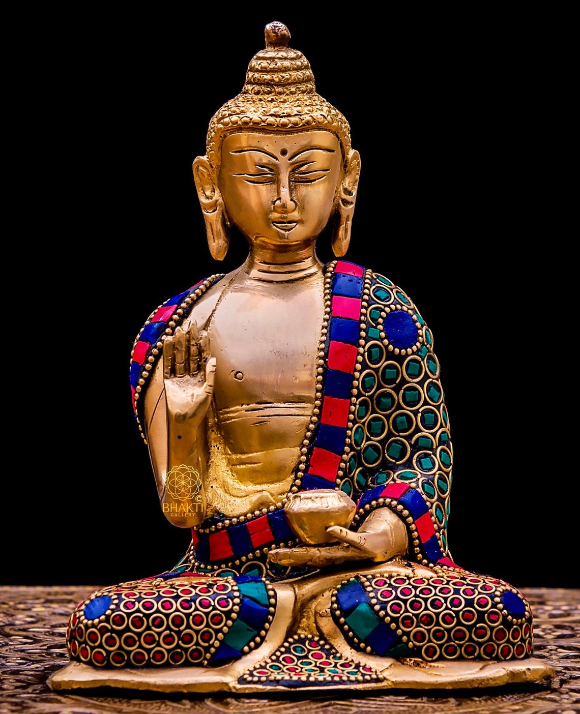 Brass Buddha Statue 16 CM Small Size Blessing Lord Buddha Etsy