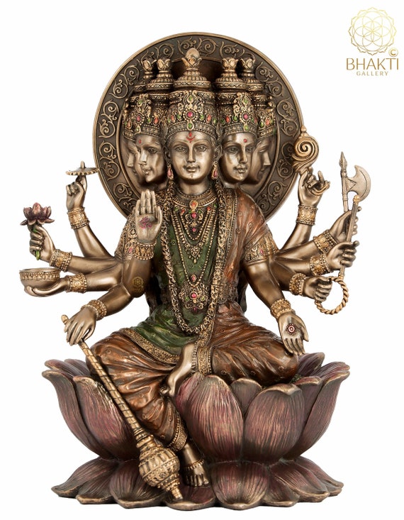Gayatri Statue 26 Cm Bonded Bronze Goddess Gayatri Statue  