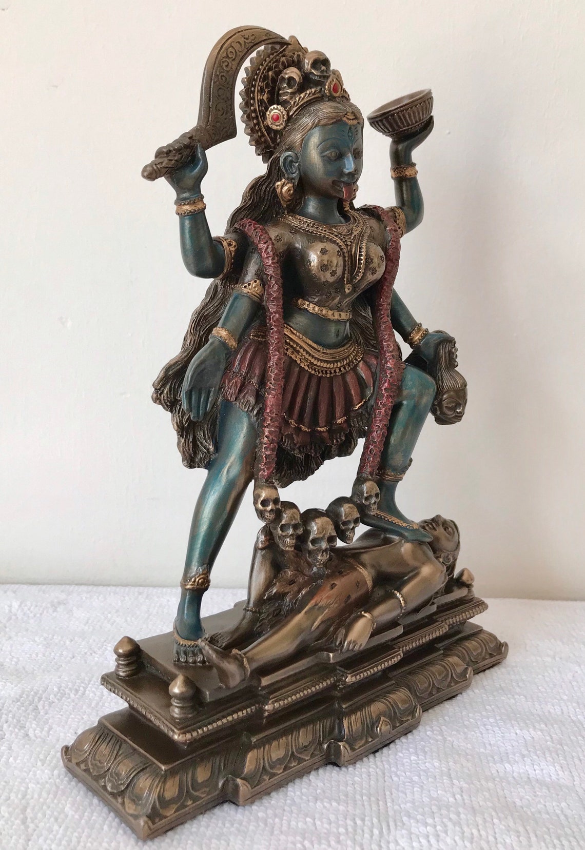 Kali Statue 19.5 CM Bonded Bronze Goddess Kali Idol Parvati Etsy