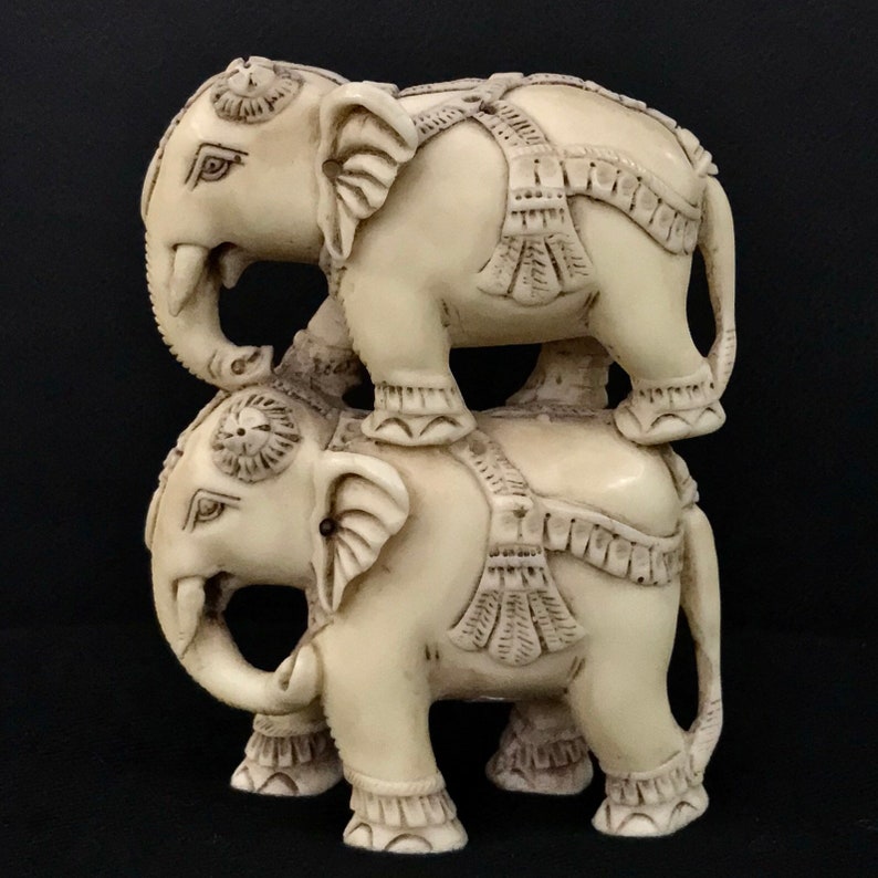 Elephant Statue Ivory finish Elephant4 Animal | Etsy