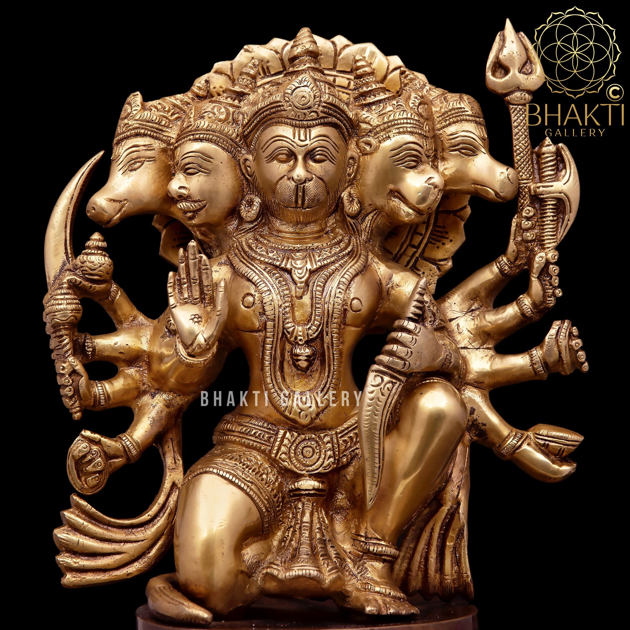 Yellow Panchmukhi Hanuman Panchdhatu God Idol By JY910 at