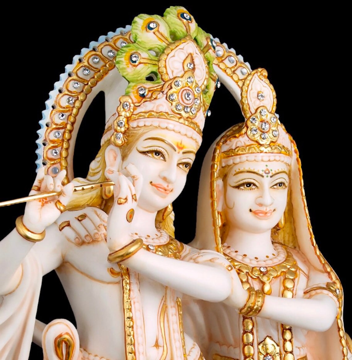 Radha Krishna Statue 14 Cultured Marble Radha Krishna Etsy