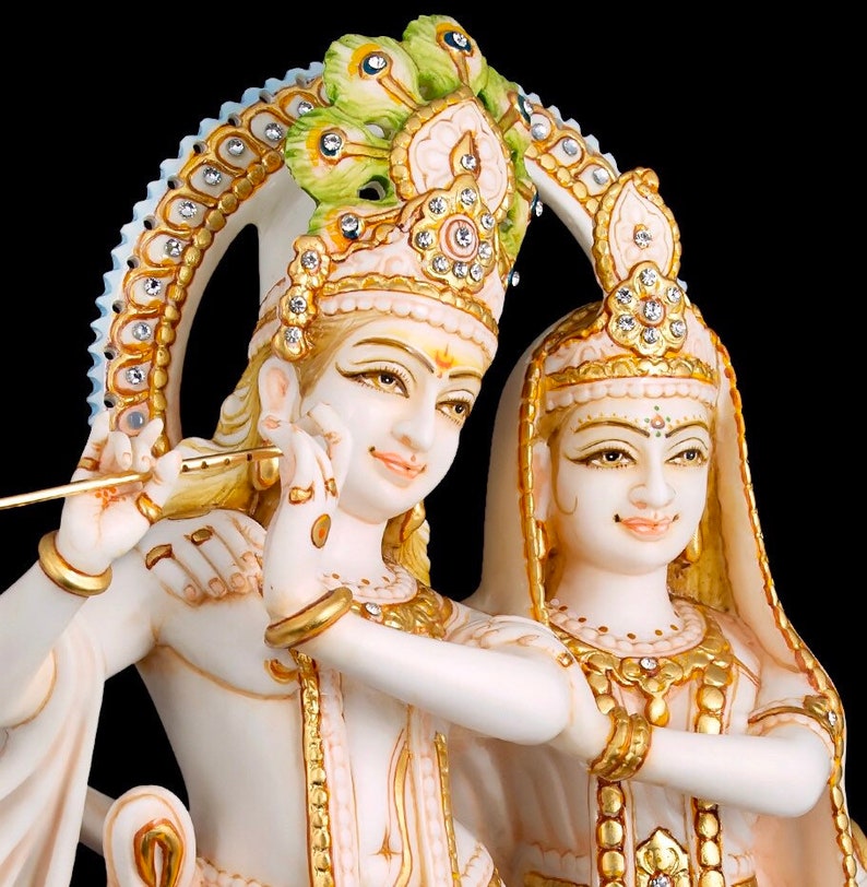 Radha Krishna Statue 14 Cultured Marble Radha Krishna | Etsy