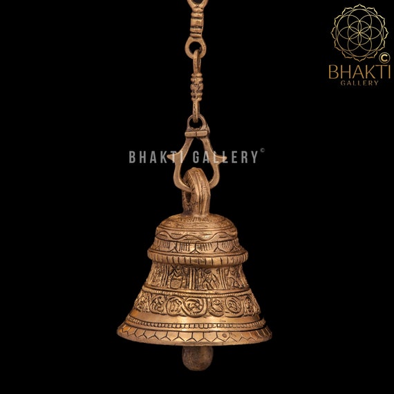 Hanging Bell in Brass, Brass Long Bell With Chain, Hanging Ritual Bell for  Home Mandir Temple Door Balcony Studio Decor, Brass Ghanti. -  Canada