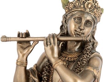 Lord Krishna Statue, 25 cm Bonded Bronze Krishna Statue, Gopal Statue, Hindu God of Love, Shri Krishn Murti, Marriage Anniversary gift