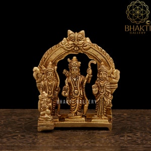 Brass Ram Darbar Small, 11 cm Small size Brass Ram Darbar Statue, Rama Family Idol, Small Ramdarbar Statue, Ram Parivar Murti