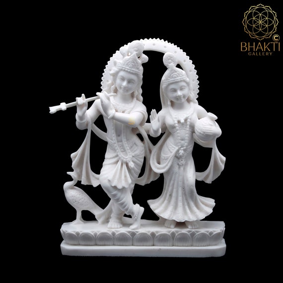 Hand Finished Brass Krishna and Radha Statue -- 26cm x 20cm Hand Finished Brass Krishna and Radha Statue -- 26cm x 20cm