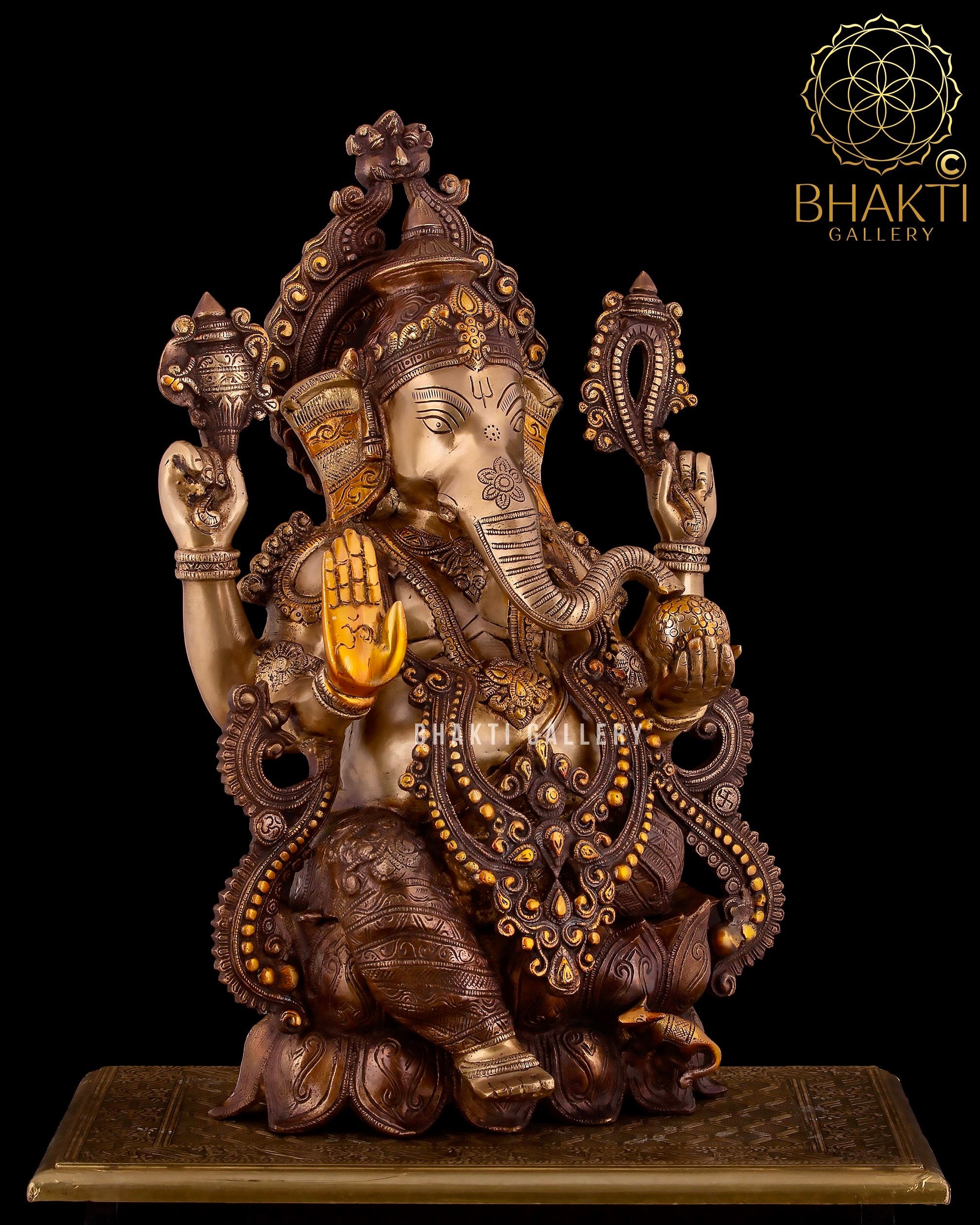Brass Ganesha Statue Large 53 cm Big Large Size Bronze Etsy