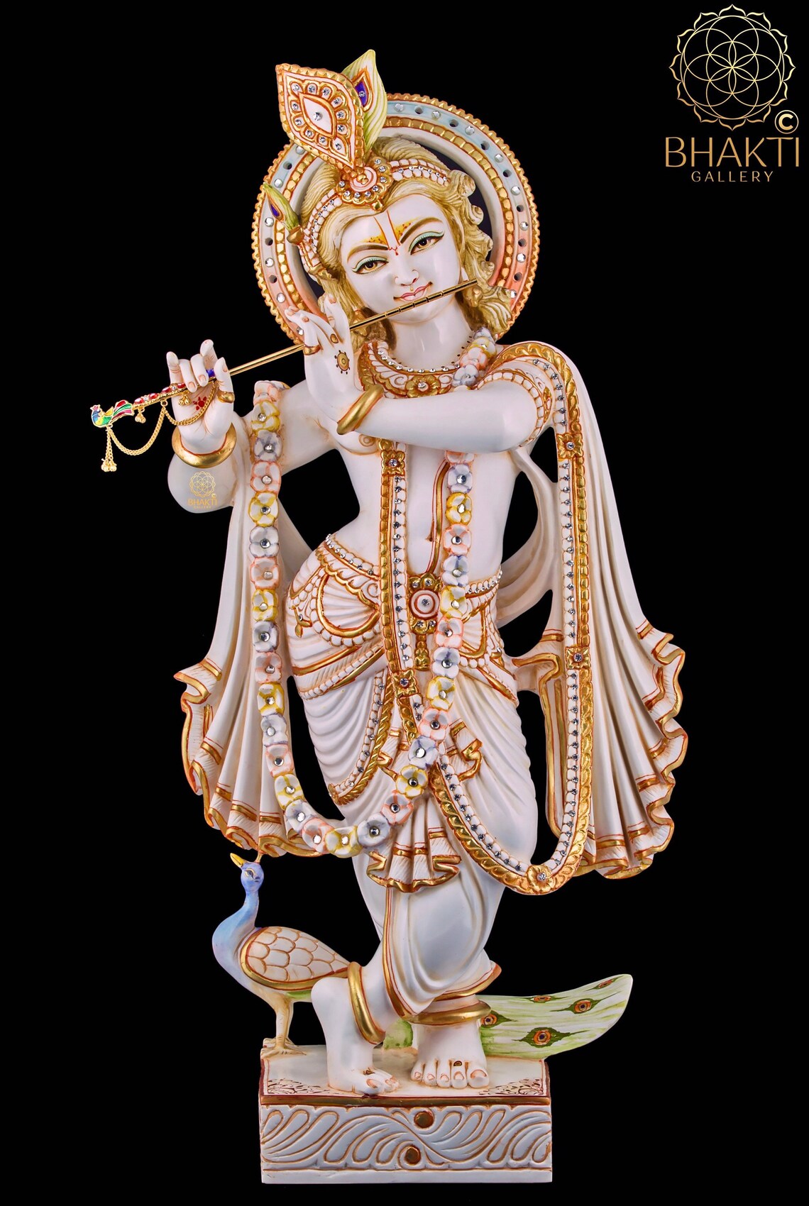 Krishna Statue 29 Big Cultured Marble Lord Krishna Idol | Etsy