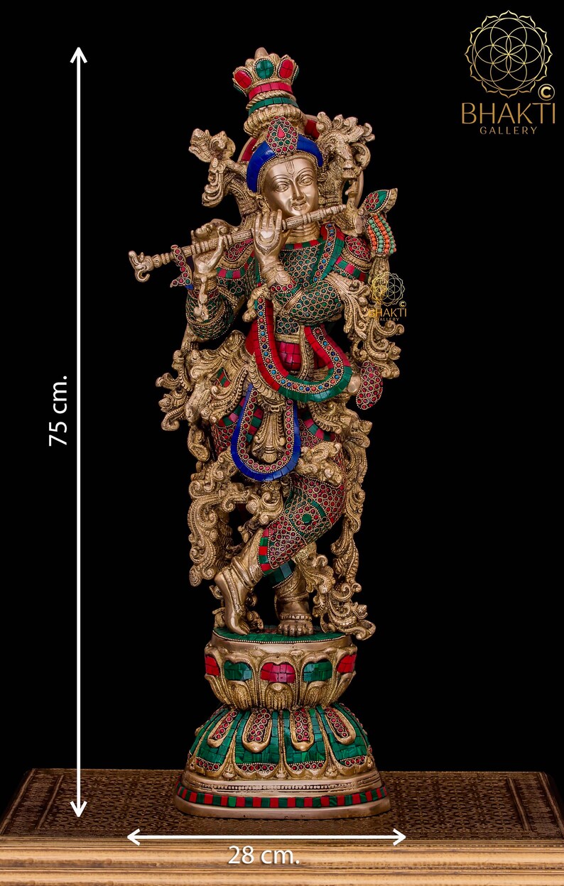 Radha Krishna Statue 75 CM Big Size Brass Radha Krishna Etsy