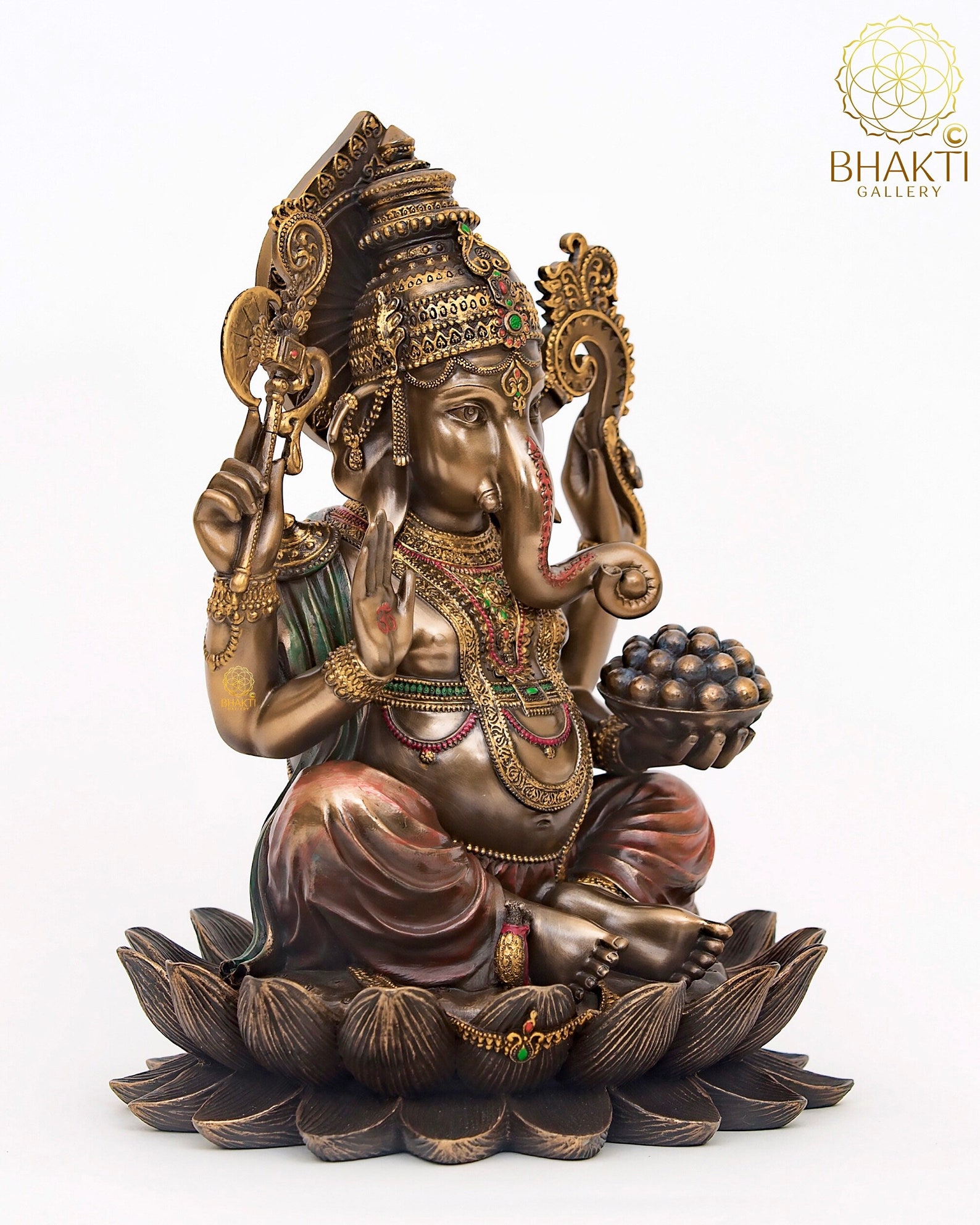 Ganesha Statue Bonded Bronze Lord Ganesha Idol on Lotus - Etsy