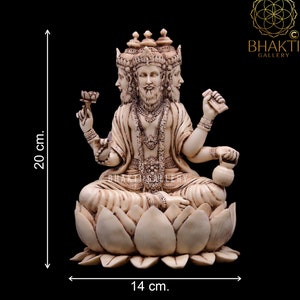 Lord Brahma Statue, 20 cm Dust Marble Brahma Statue, Brahma Figure, Hindu God of Creation, Creator of the Universe, Brahma Idol image 6