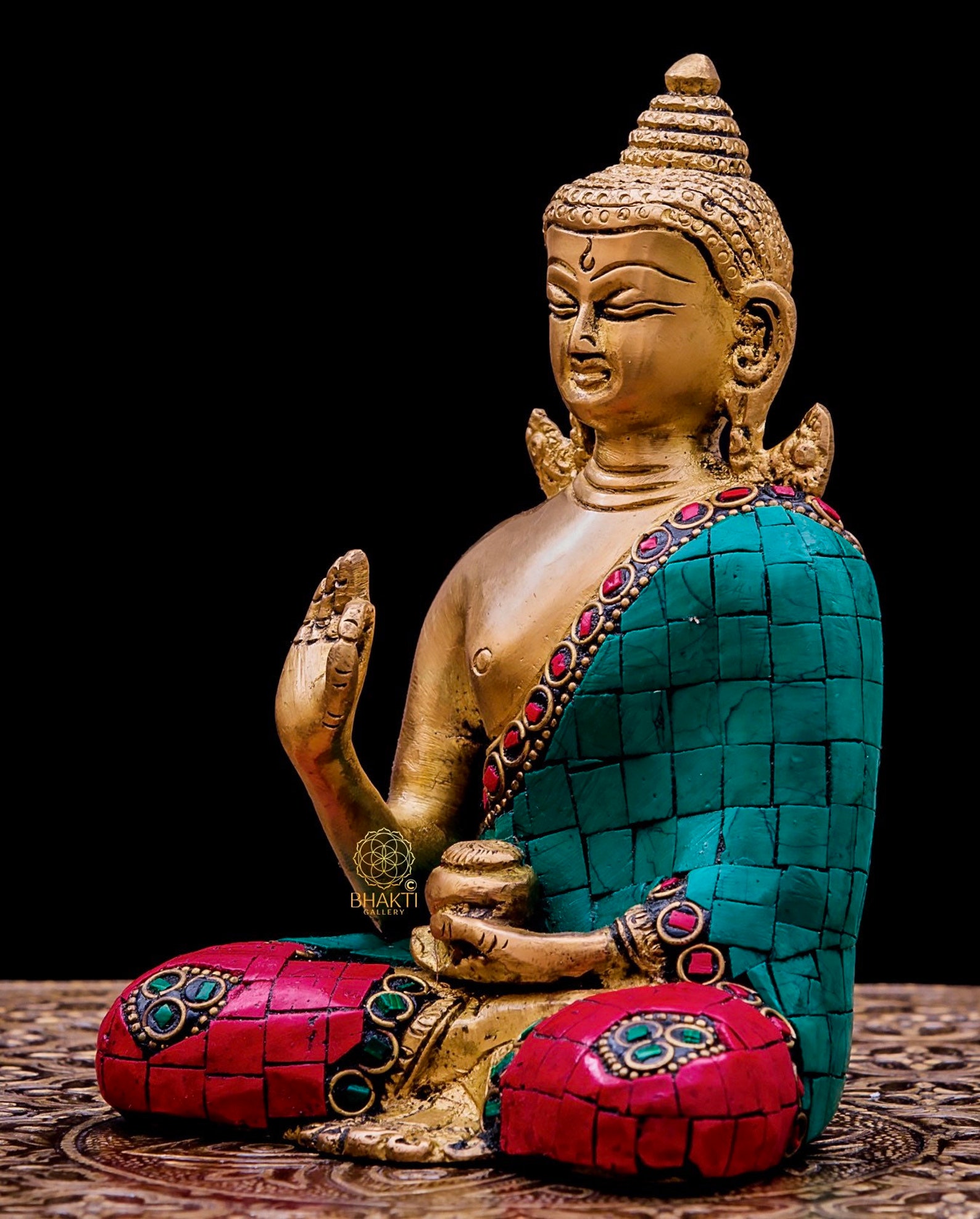 Brass Buddha Statue 15 CM Small Size Vitarka Mudra Lord Etsy