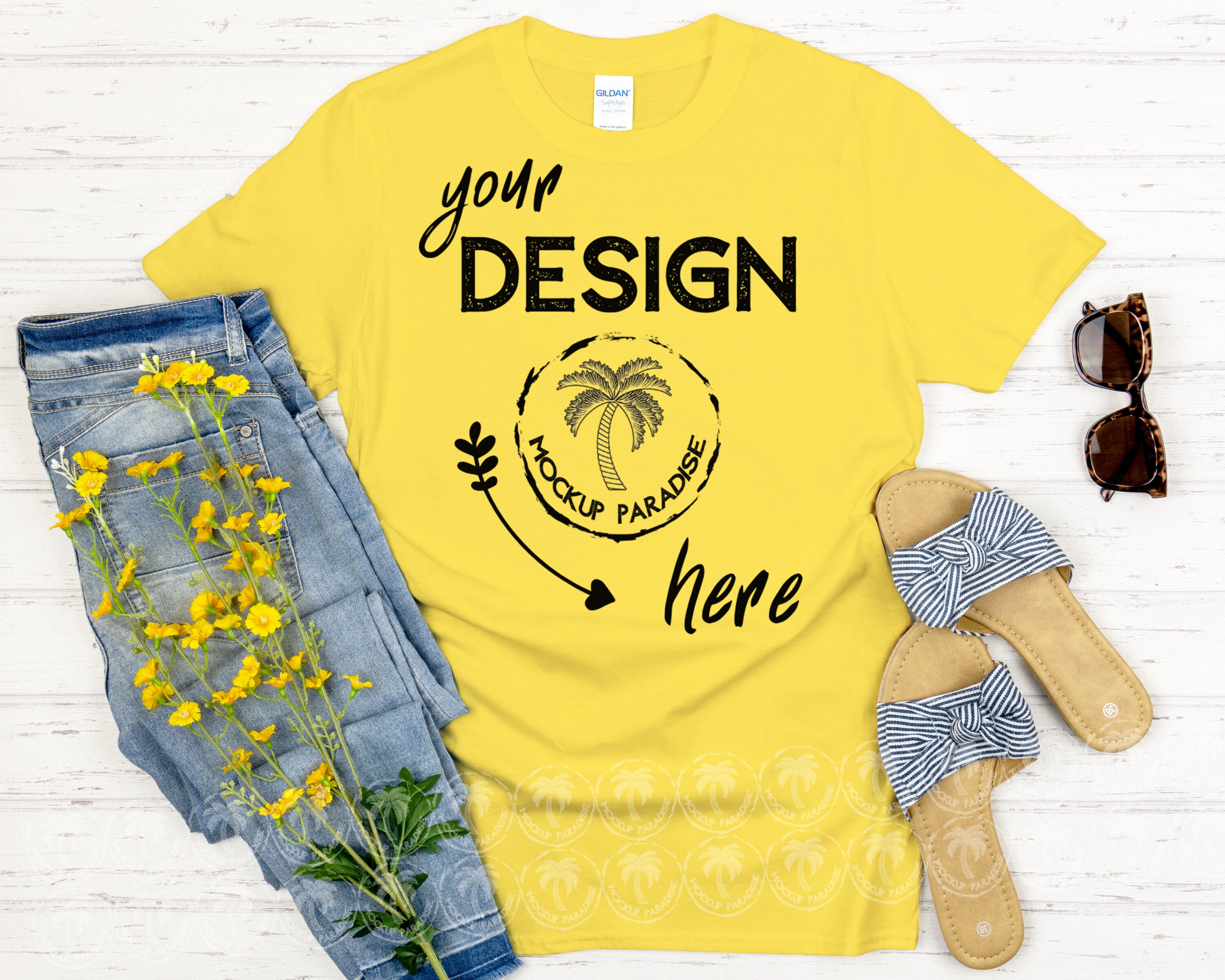 Gildan 64000 Tshirt Mockup Daisy Gildan Softstyle Mockup - Etsy