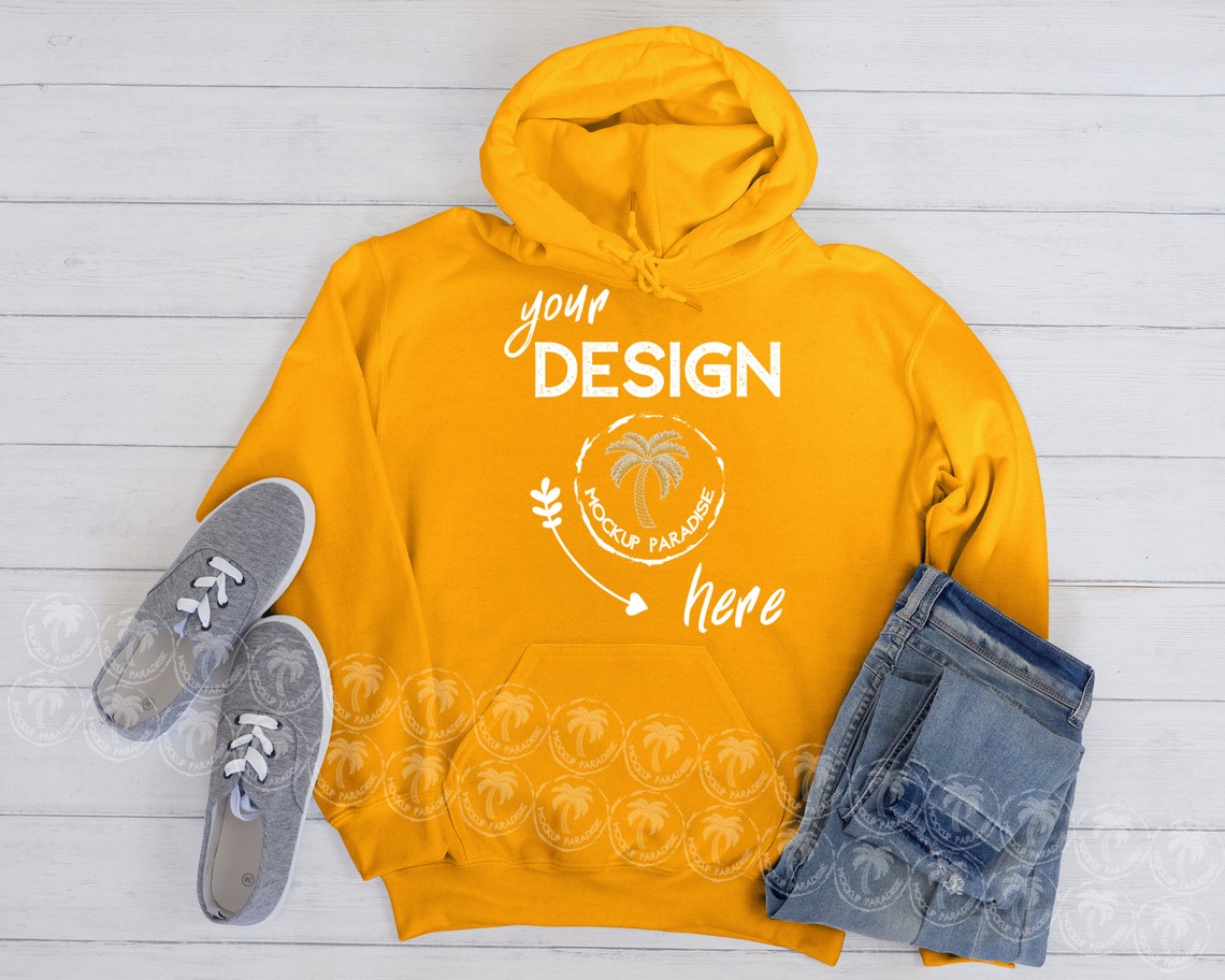 Download Gildan 18500 Mockup Bundle On White Wood Background Hoodie | Etsy