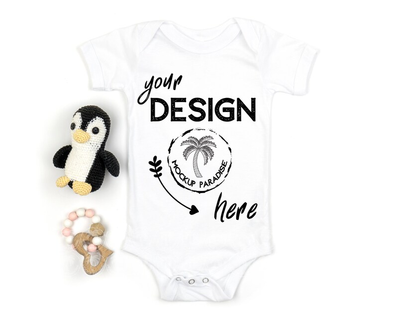 Bella Canvas 100B White Bodysuit Mockup Baby Mockup White Baby Bodysuit Mock Up