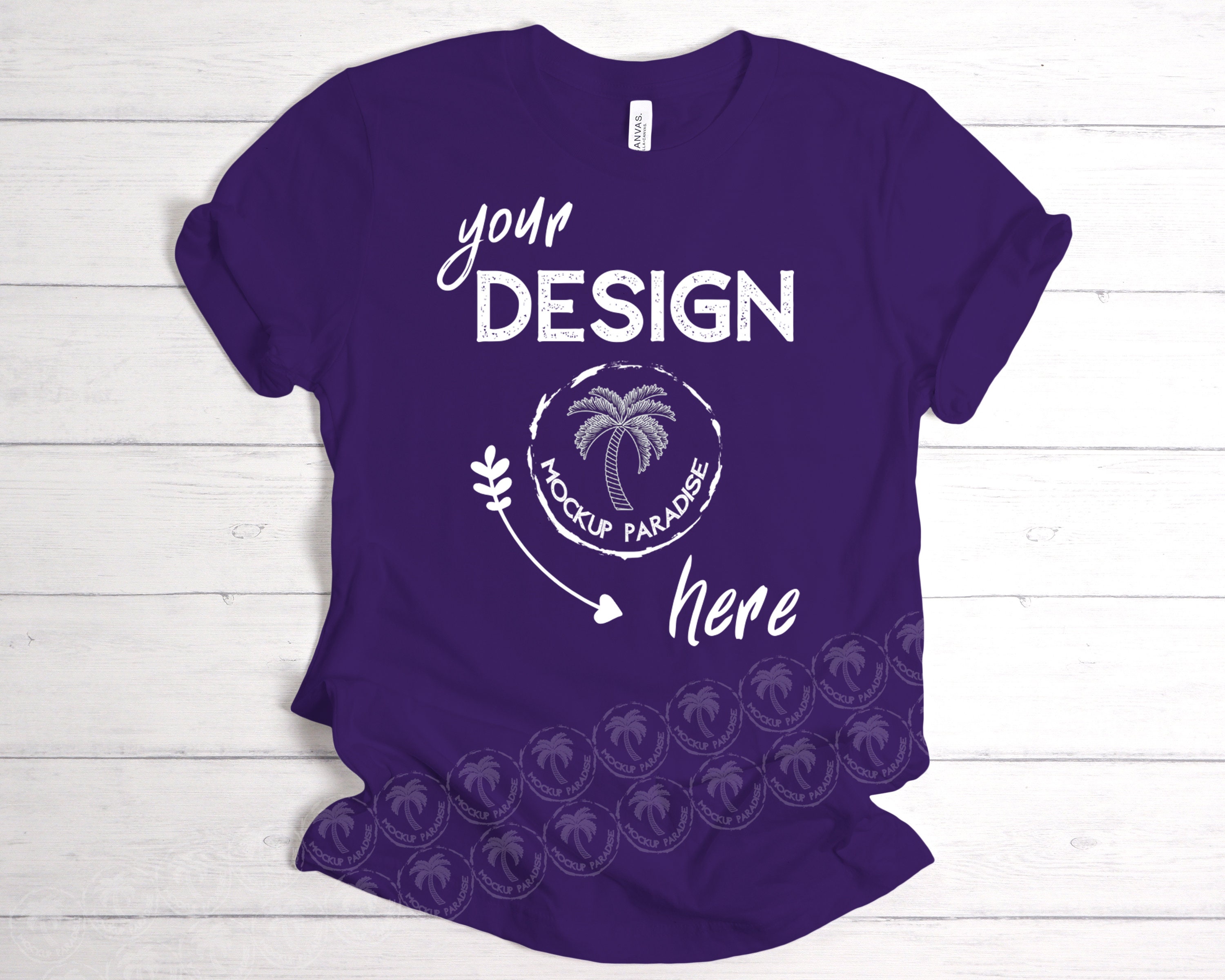 Download Bella Canvas 3001 Team Purple T-shirt Mockup Tshirt Mock ...